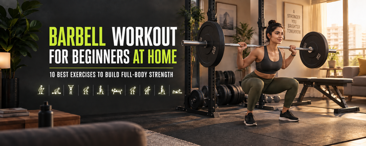 BARBELL WORKOUT FOR BEGINNERS AT HOME:  10 BEST EXERCISES TO BUILD FULL-BODY STRENGTH