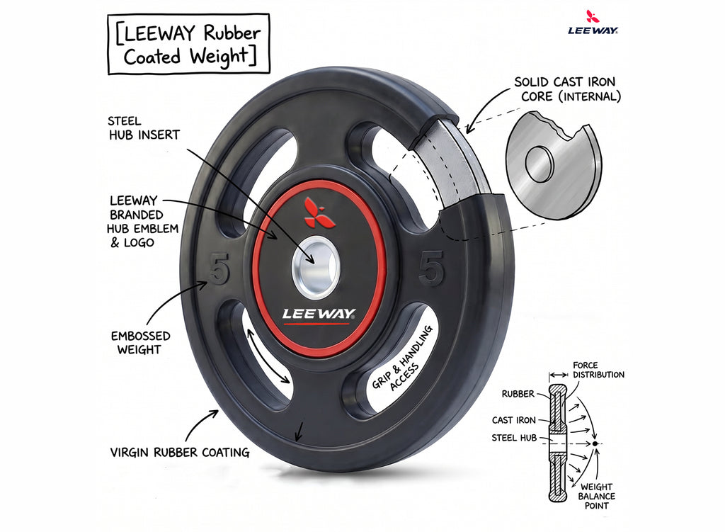 4 Cut Rubber Weight Plates Combo Info2