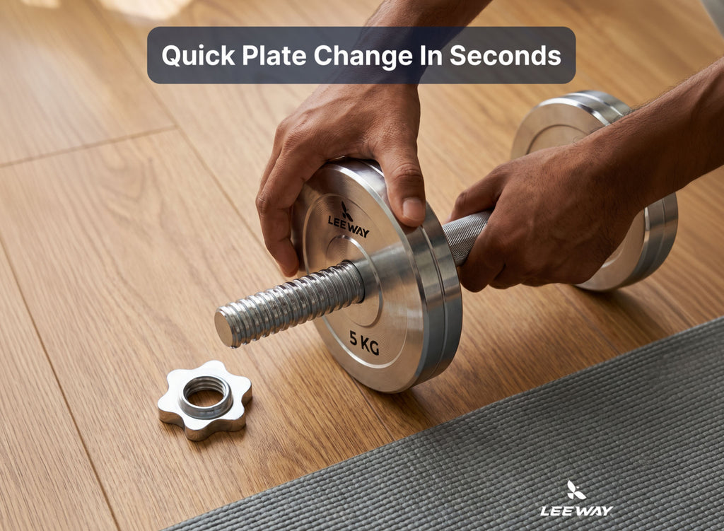 Chrome Fixed Dumbbell Set
