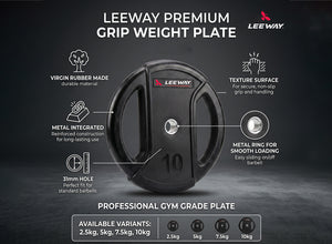 Dual Grip Rubber Weight Plates Home Gym