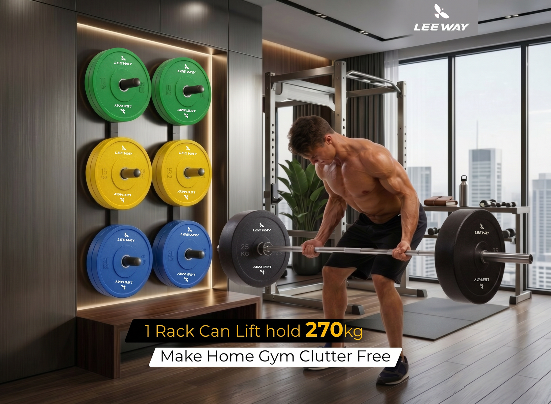 Wall Mounted Weight Plate Holder 3 Peg
