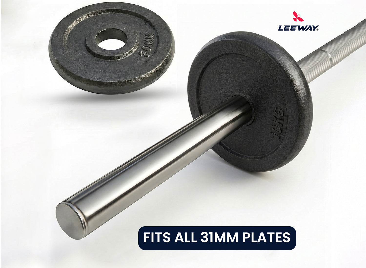 Gym Bar for Bench Press Compatible to 31mm Plates