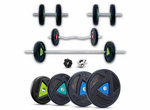 Viva Design Rubber Weight Home Gym Combo
