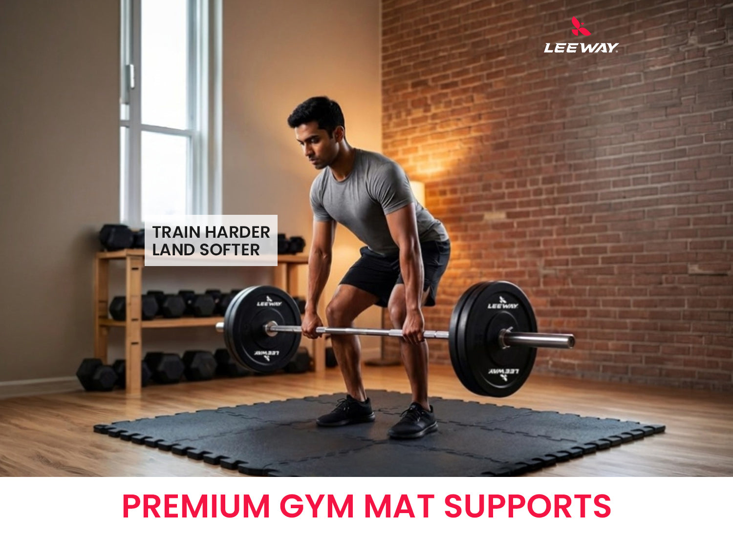 Leeway Fitness Black Rubber Floor Mat