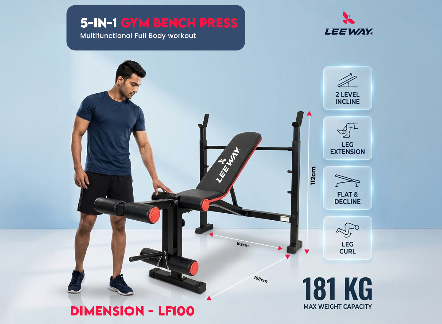 Leeway Fitness Foldable Exercise Bench
