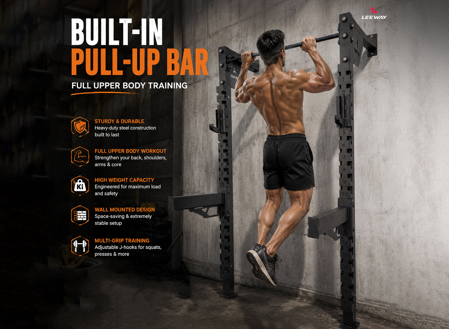 Leeway Fitness Heavy Duty Wall Rack India