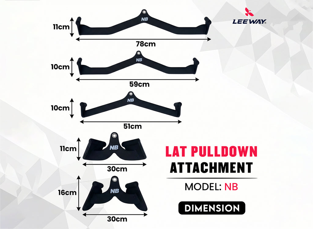 Leeway Fitness Lat Pulldown Handle Set Dimension