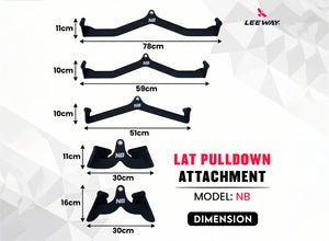 Leeway Fitness Lat Pulldown Handle Set Dimension