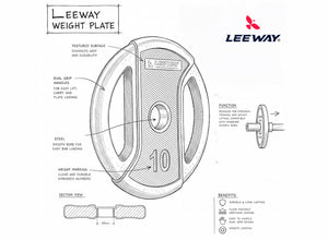 Leeway Fitness Olympic Bar Combo Set with Plate