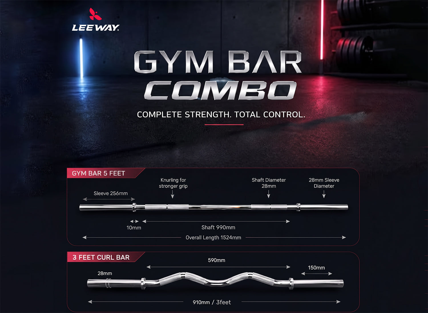 Leeway Fitness Universal Gym Bar Combo