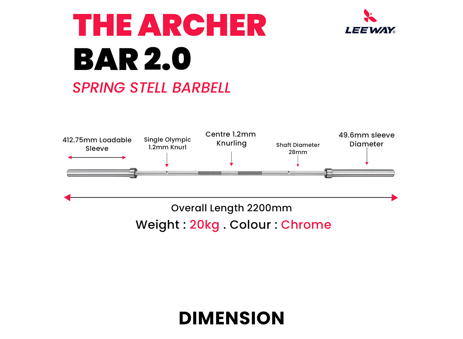 Olympic Bar 20kg Dimension