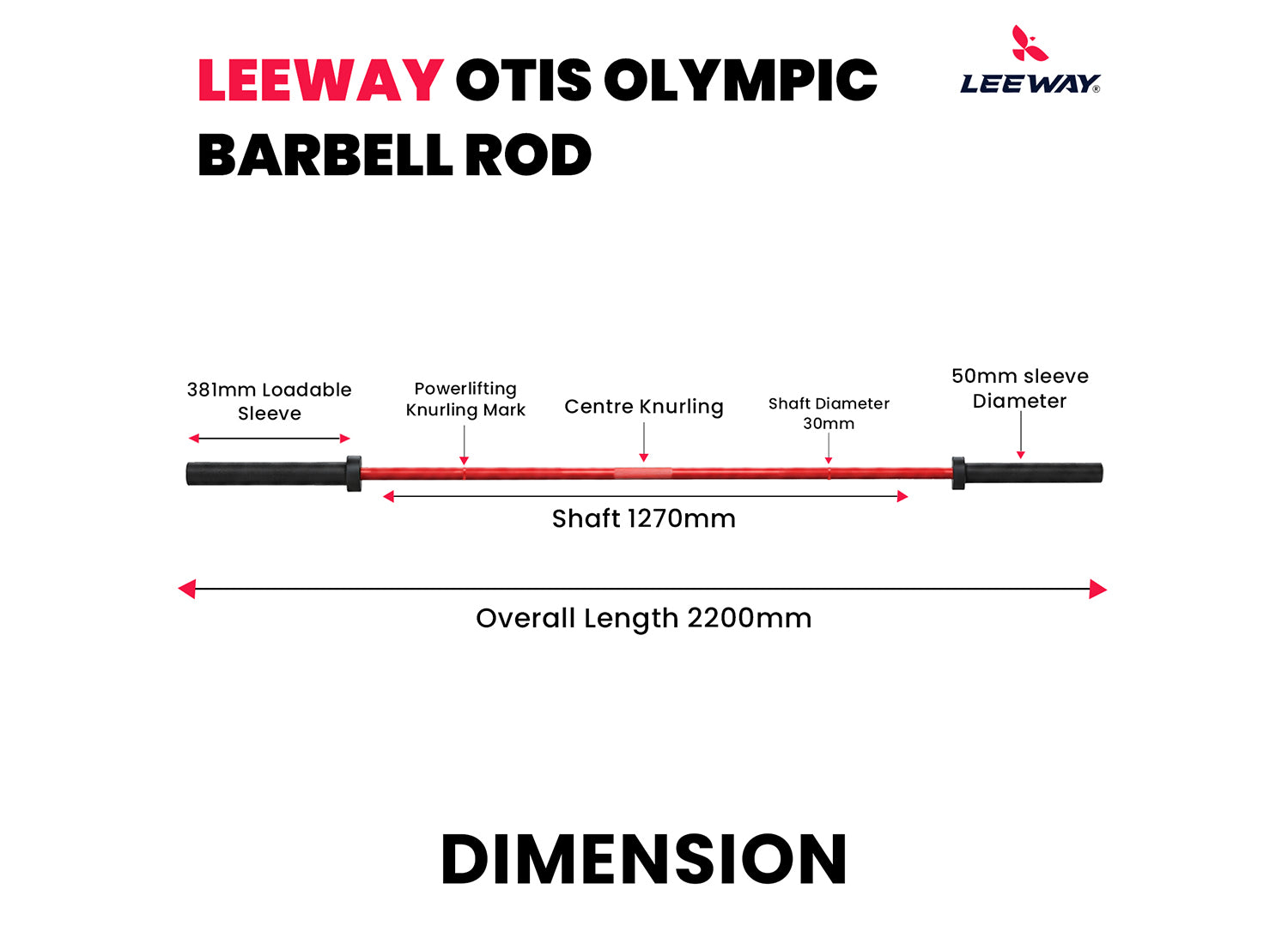 Otis Red Black Barbell
