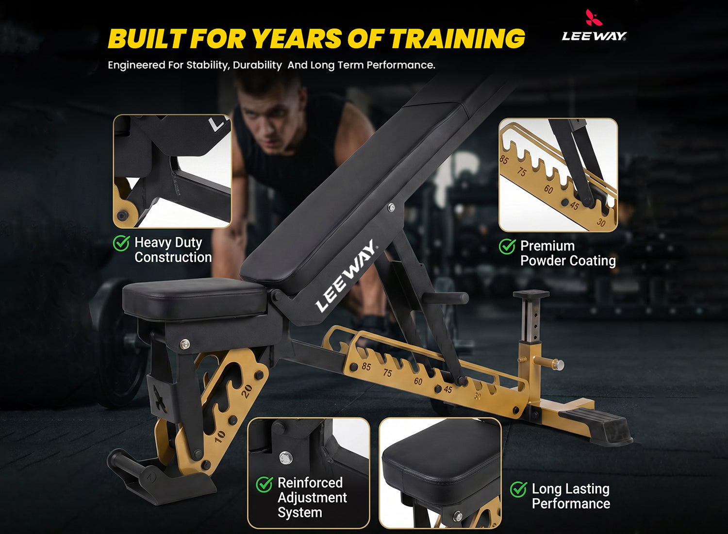 Padded Weight Training Bench

