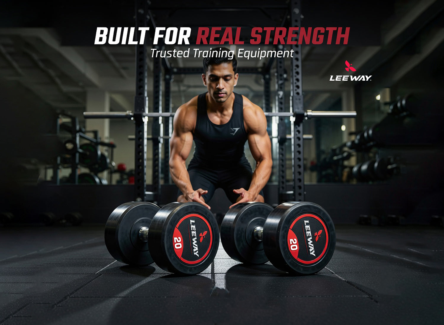 Round Rubber Coated Dumbbell Pair