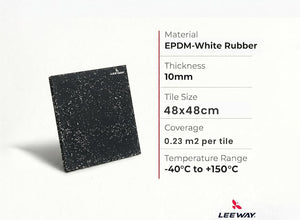 White Fleck EPDM Gym Tiles

