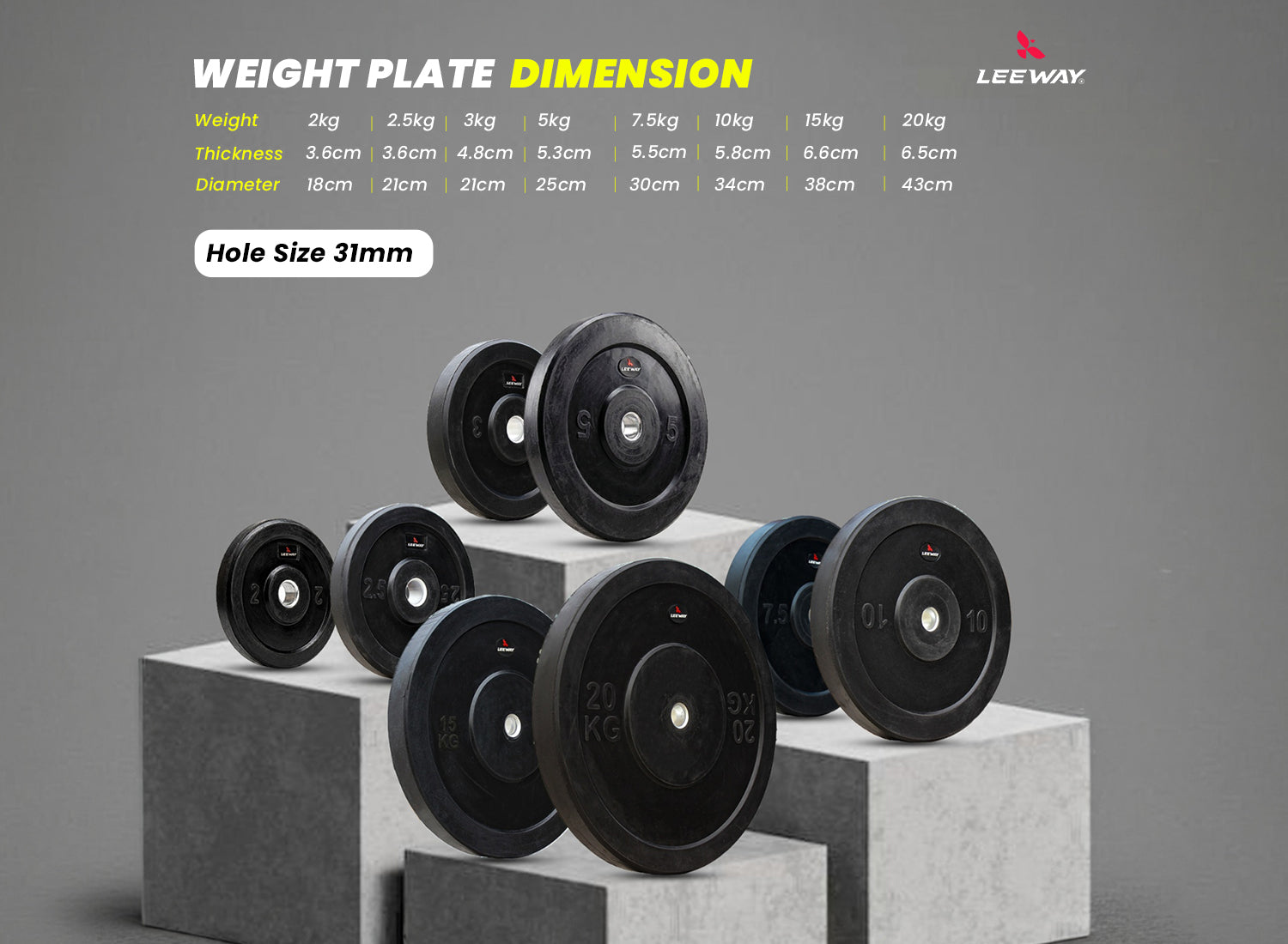 Rubber Weight Plate - 31mm
