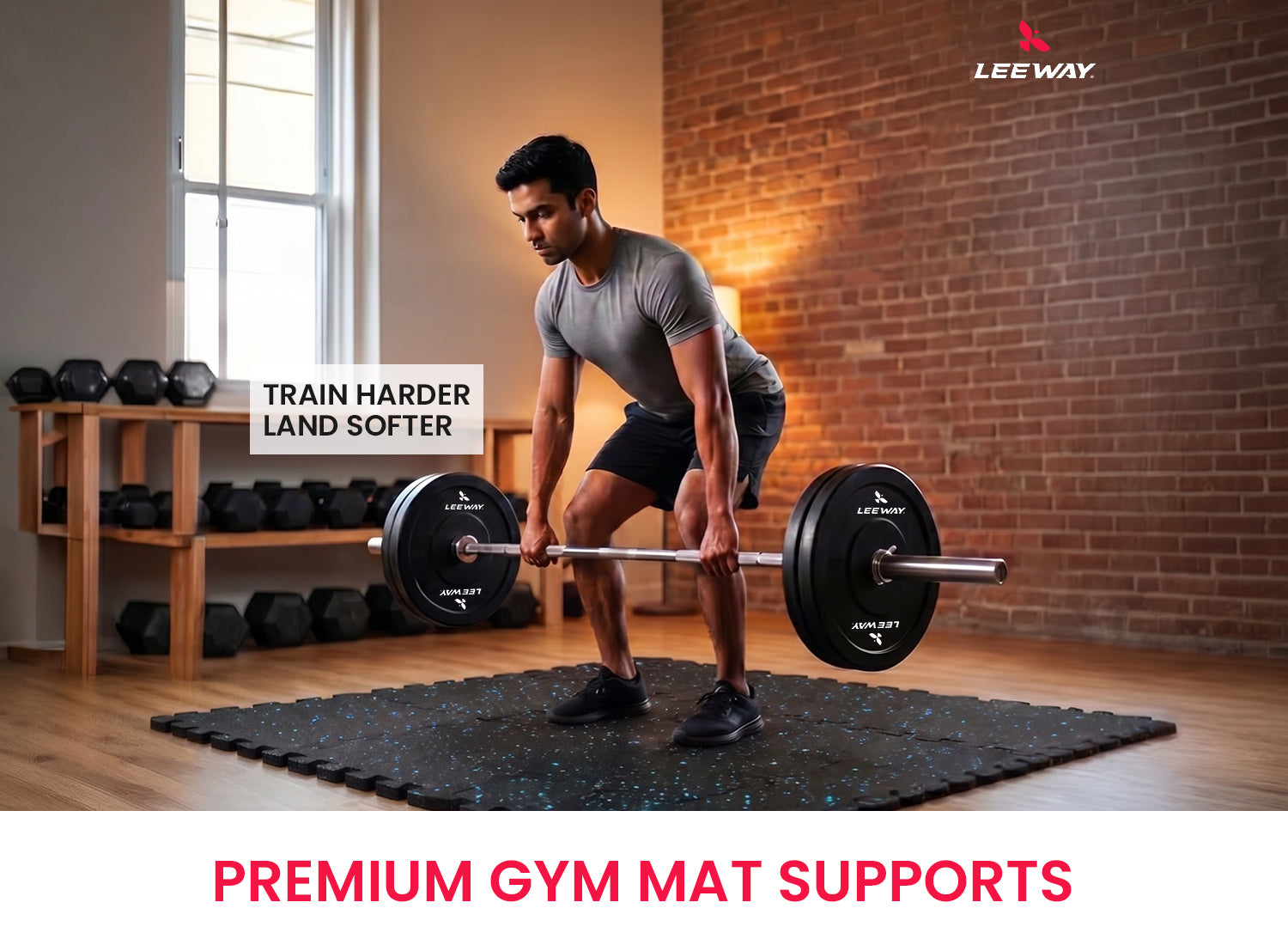 Interlocking Gym Floor Mat EPDM - Blue