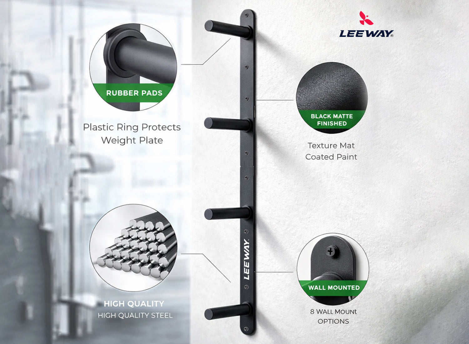 Wall Mounted Weight Plate Holder
