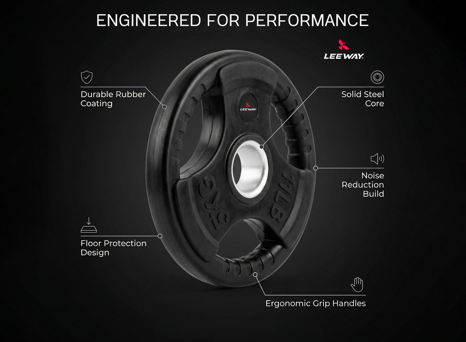 Finger Cut Weight Plate Black (Metal Integrated) - 51mm