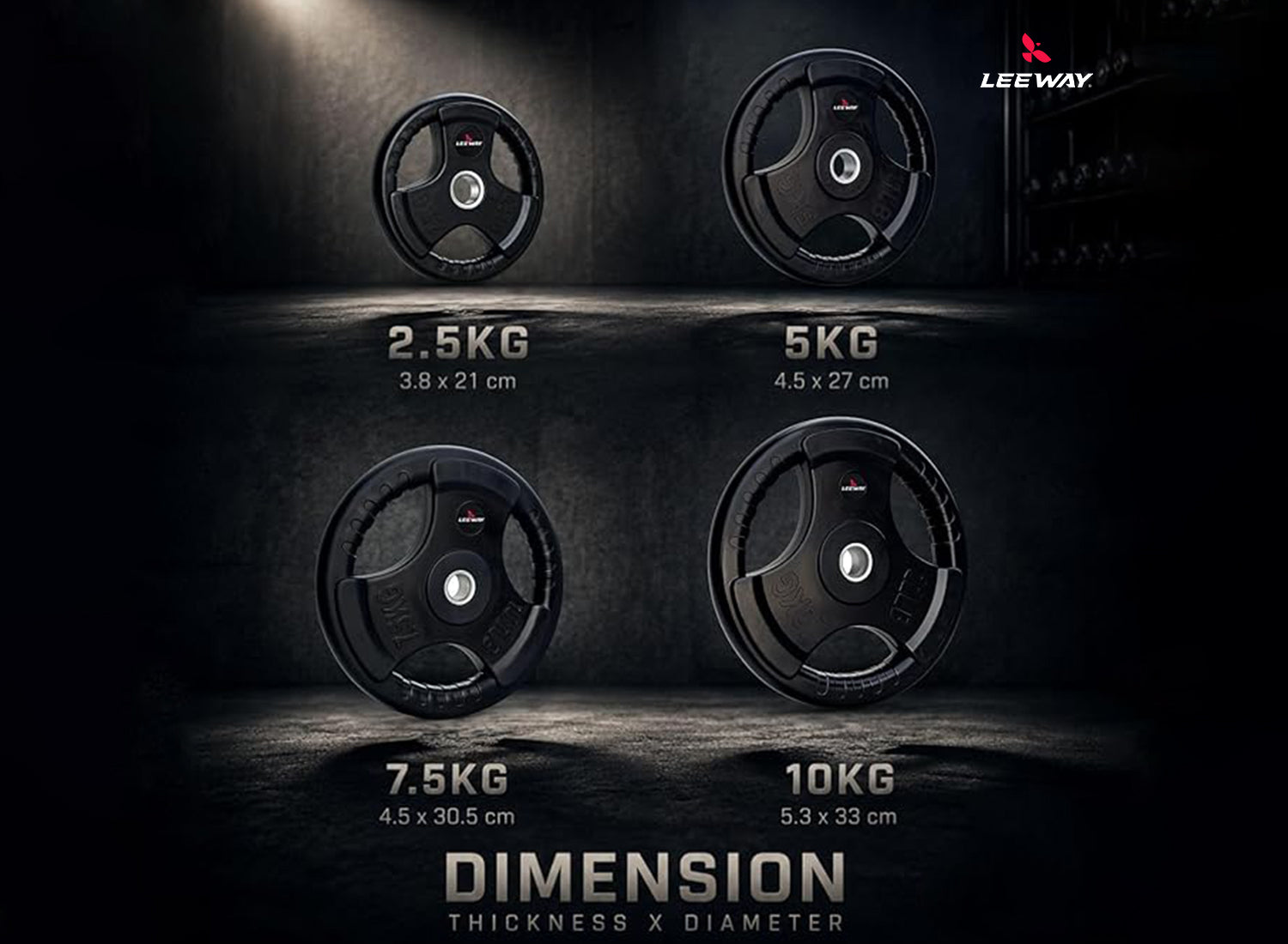 Black Finger Cut Weight Plate (Metal Integrated) - 31mm