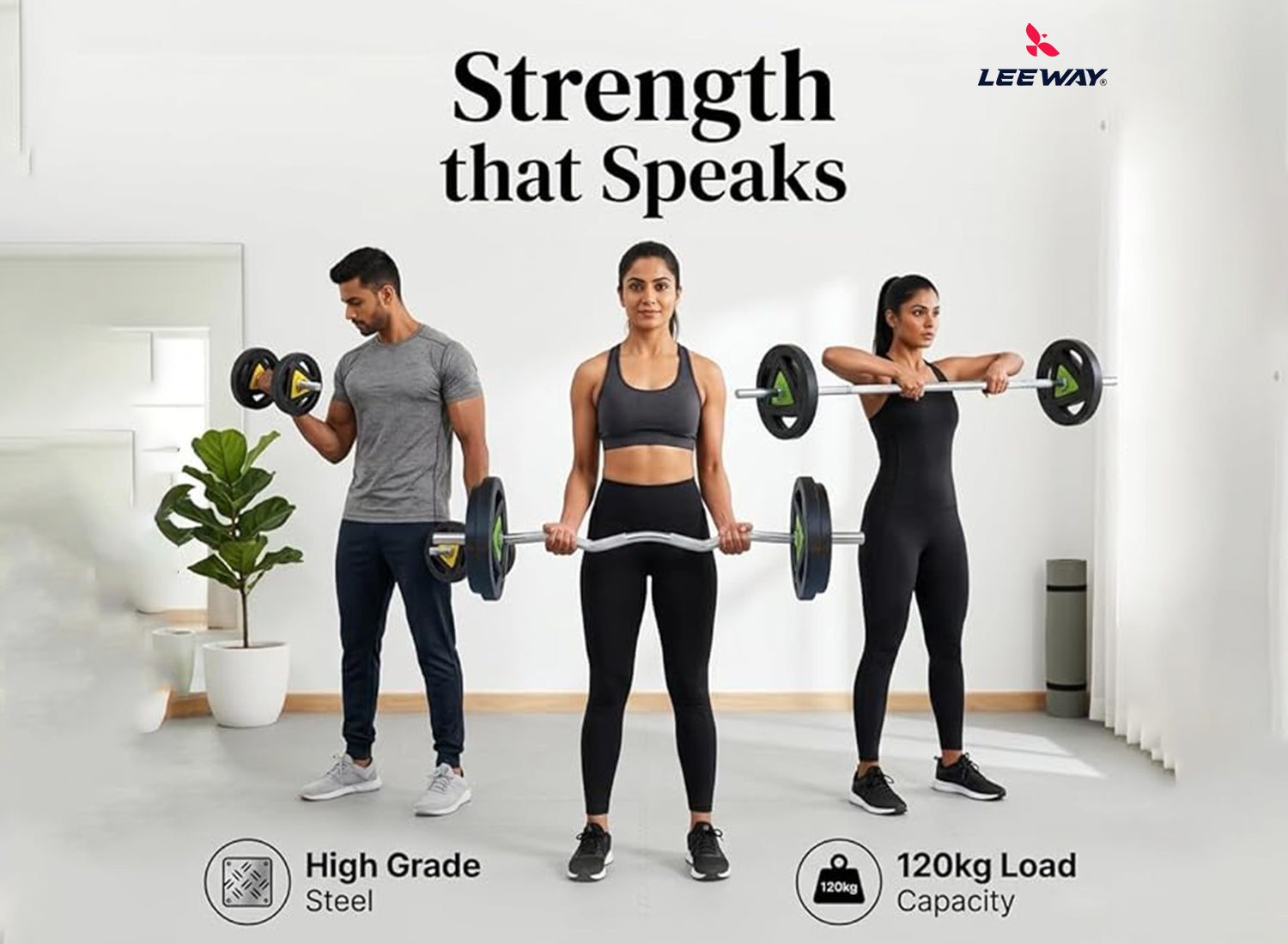 Viva Rubber Weight Home Gym Combo (Metal Integrated)