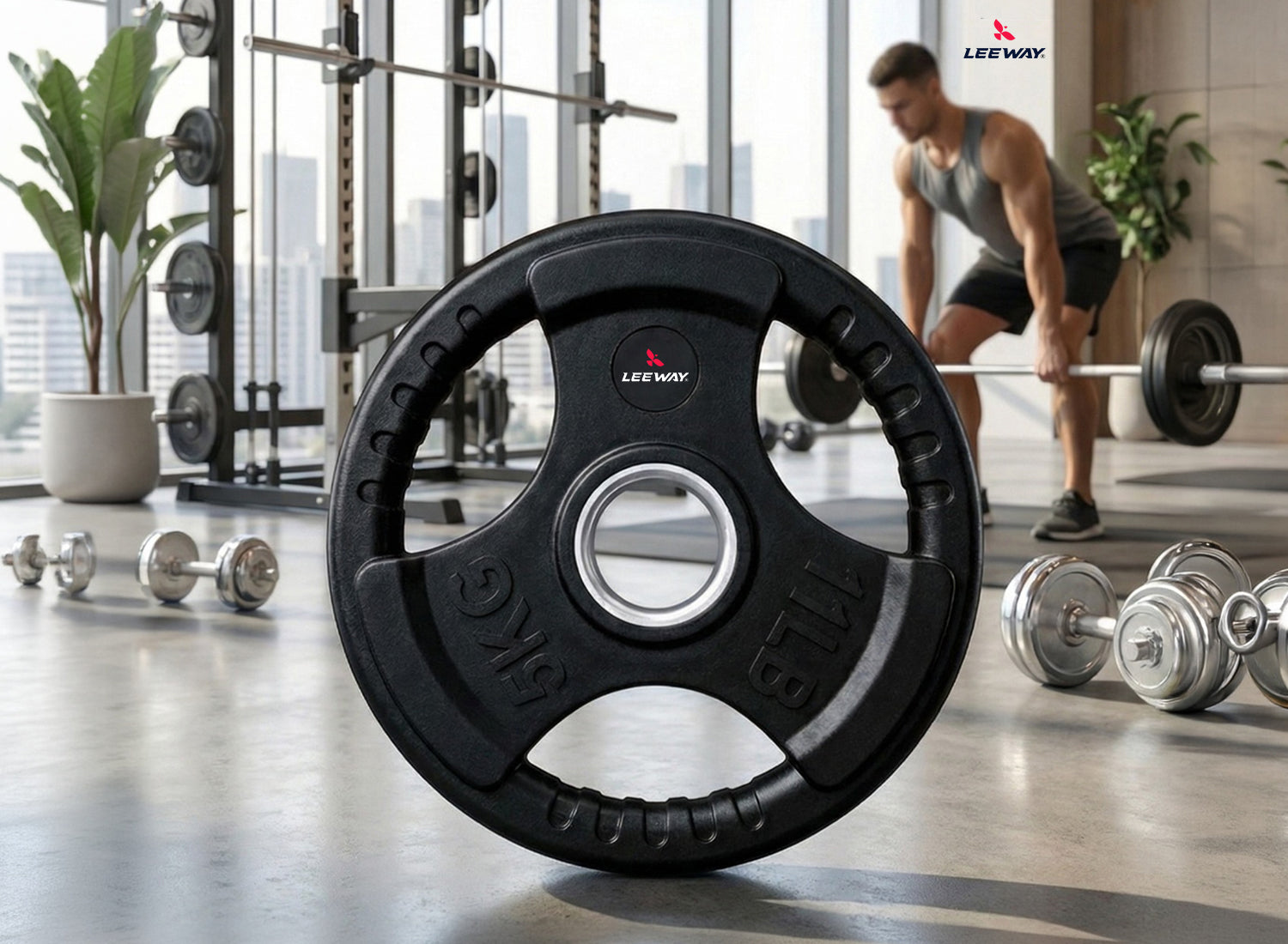 Finger Cut Weight Plate Black (Metal Integrated) - 51mm
