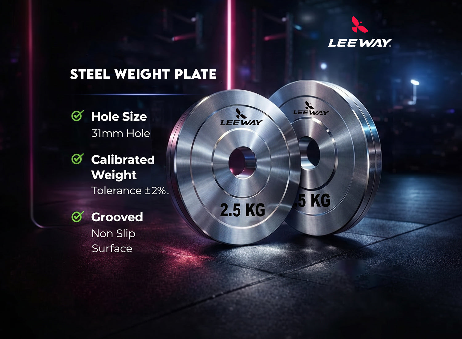 steel weight plates set features