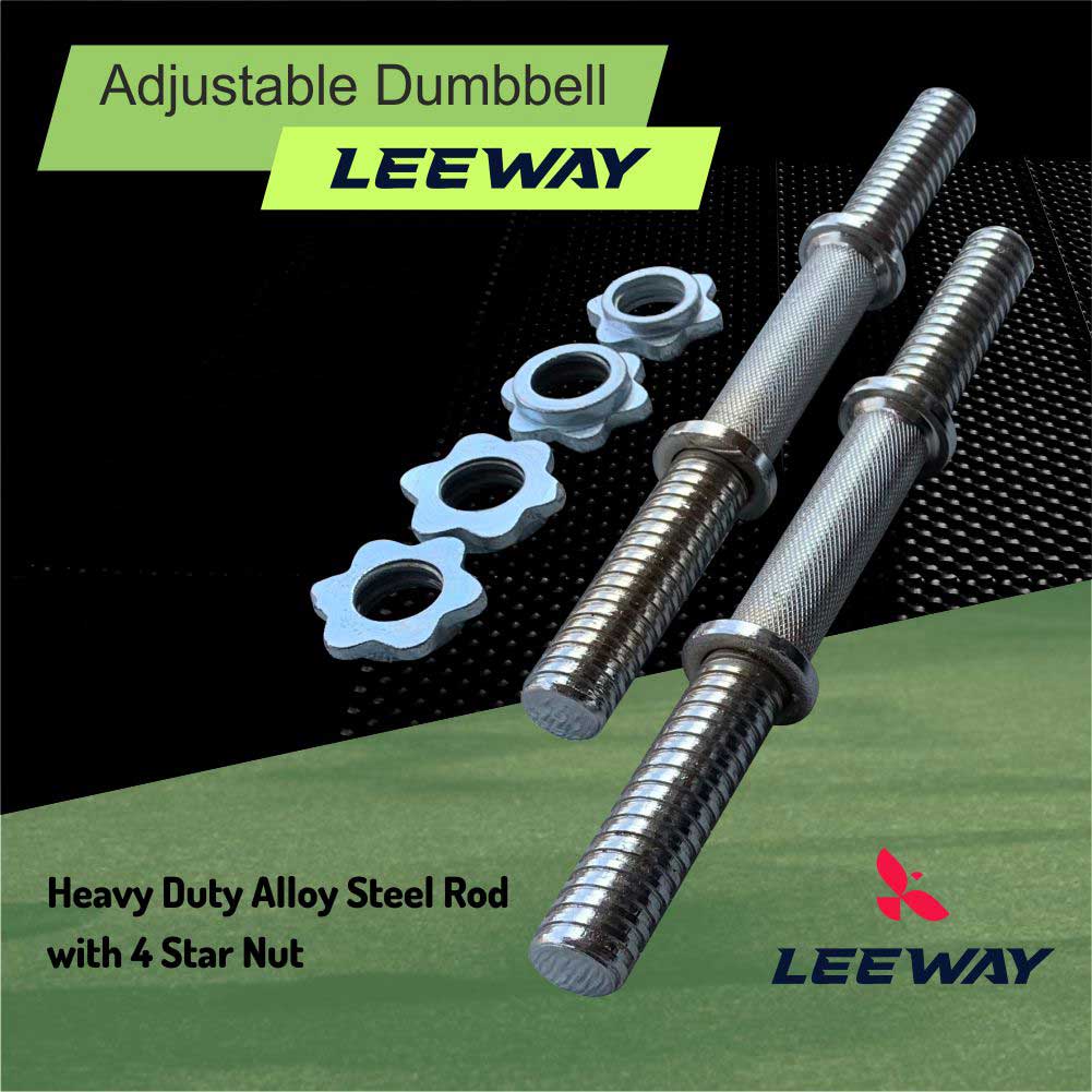 Heavy duty alloy steel rod Adjustable Dumbbell - Leeway Fitness