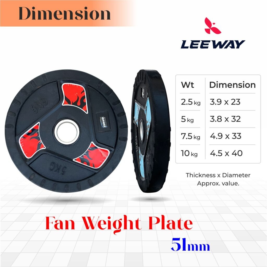 Fan Rubber Weight Plate Dimensions