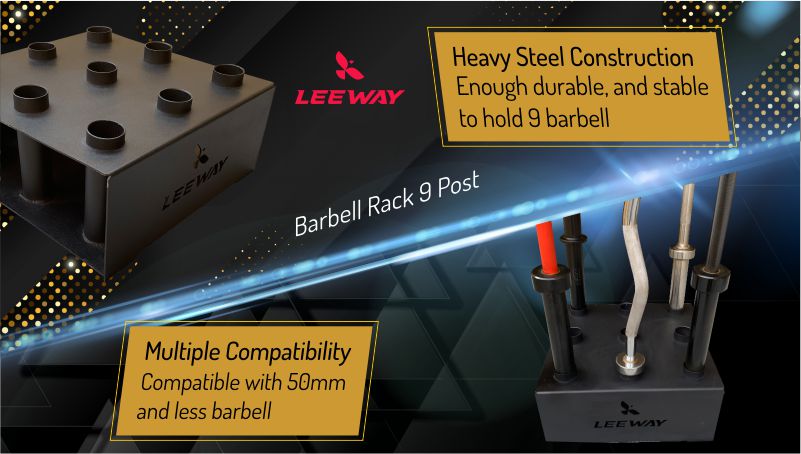 Heavy and Durable Barbell Rack 9 Post - Leeway Fitness