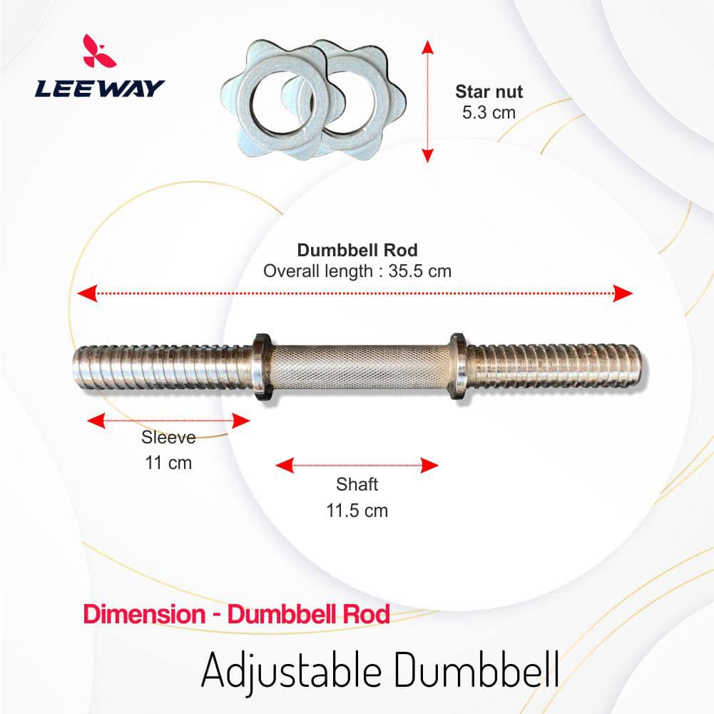 Gym combo Dumbbell Rod Dimension - Leeway Fitness