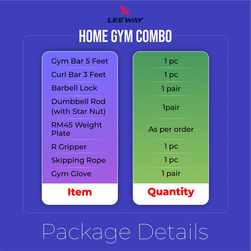 Gym home combo RM45 - Leeway Fitness
