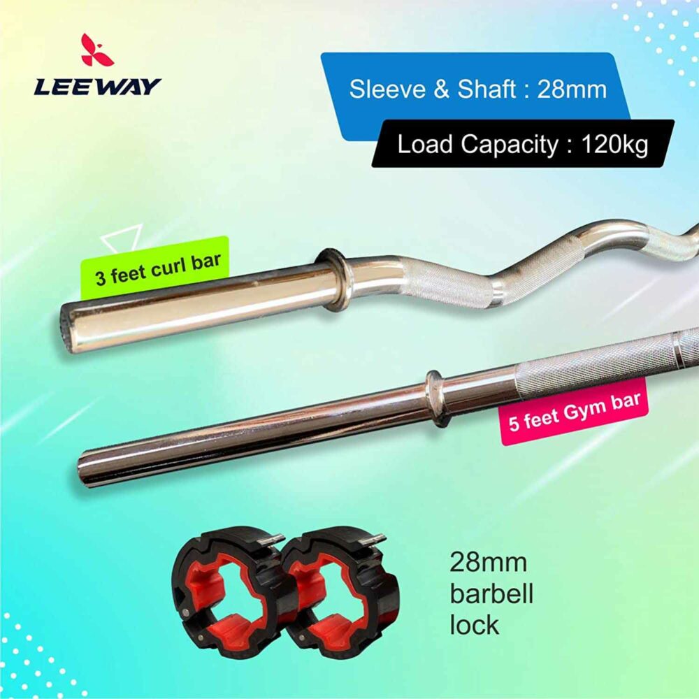 Barbell and lock image - Leeway Fitness - home workout equipment