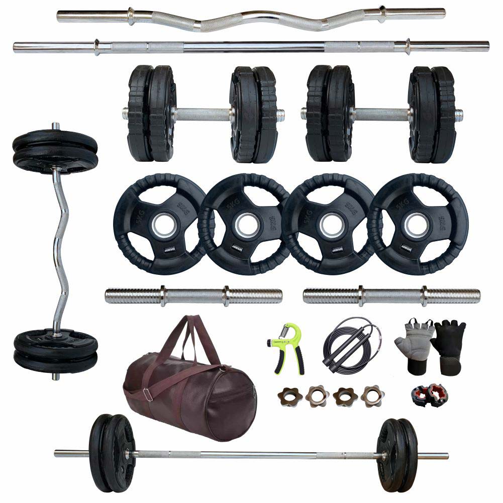 Rubber Coated Finger Cut Combo Home Gym Set