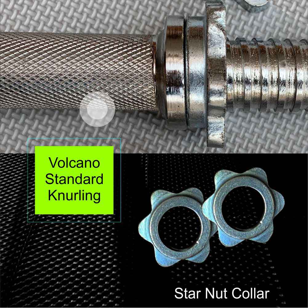 home gym equipment online Dumbbell Rod Knurling and Star Nut - Leeway Fitness