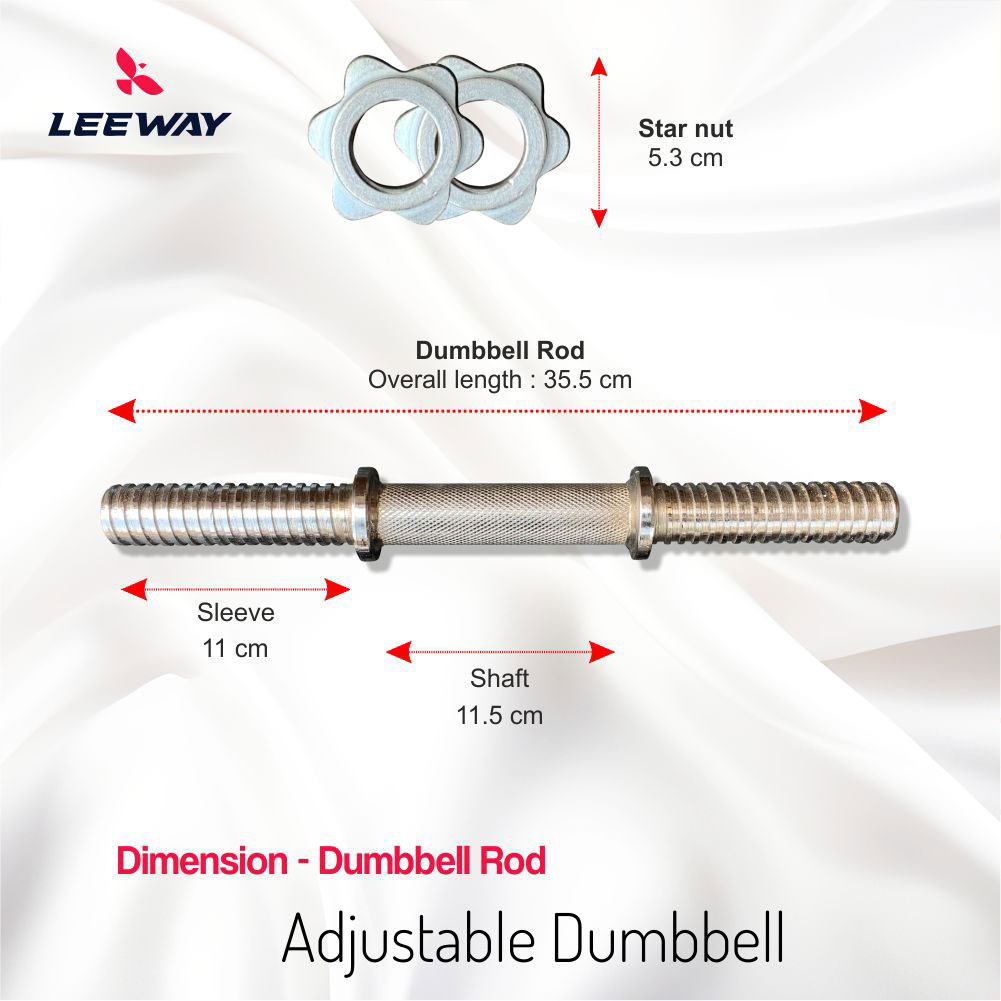 Dumbbell weight set Rod Dimension - Leeway Fitness