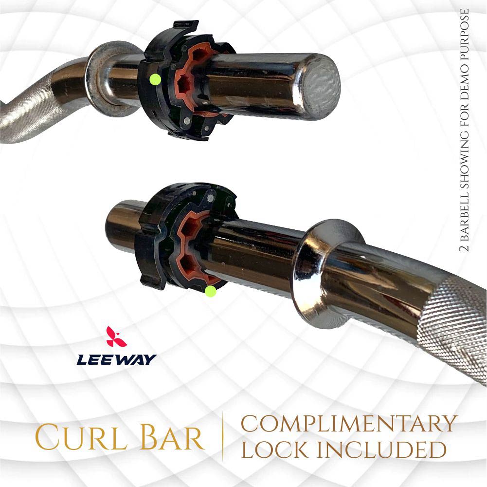 Curl bar with Lock - Leeway Fitness