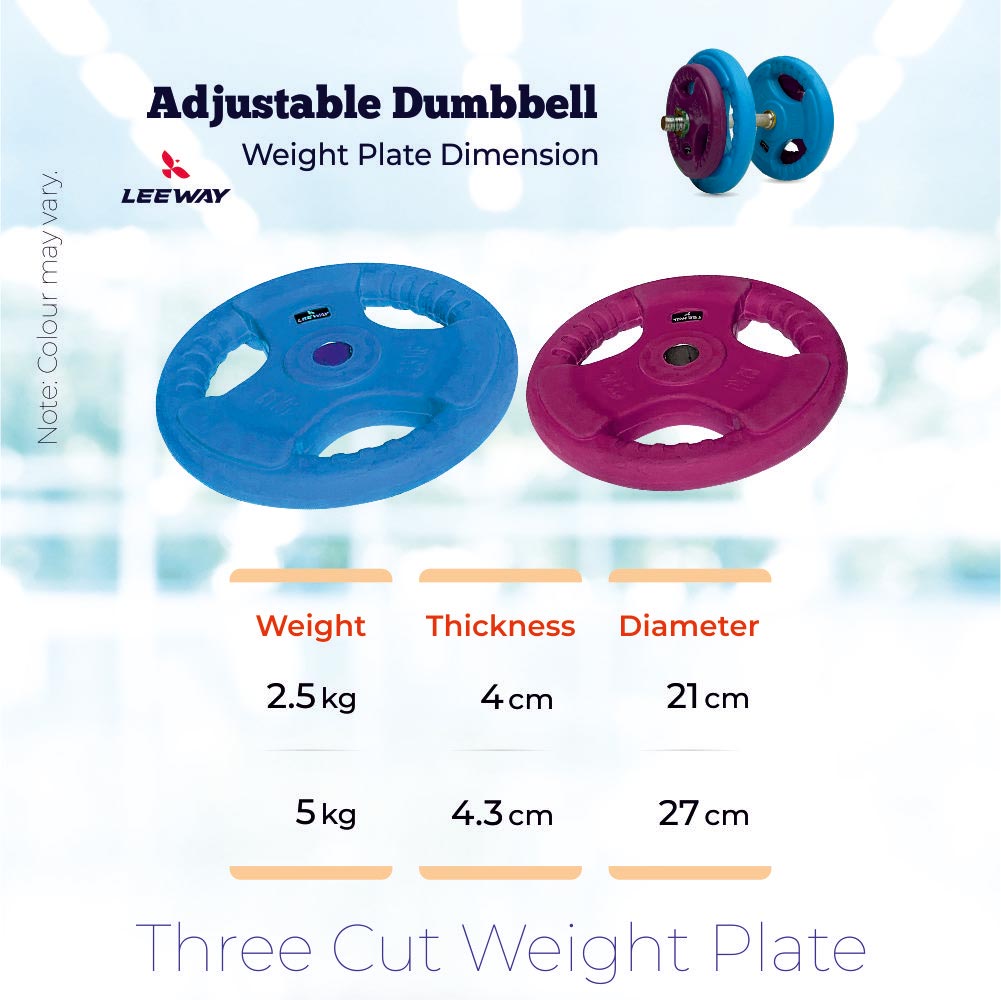 Best adjustable dumbbells for home - Weight Plate Dimension - Leeway Fitness