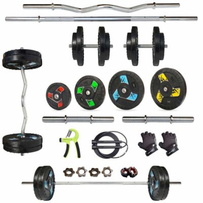 Rubber Weight Plate Fan Home Gym Set