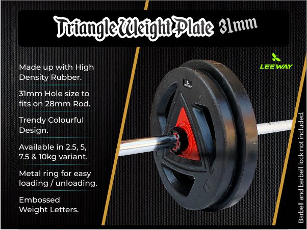 Home gym setup - Weight Plate inner Diameter / Hole Size 31mm - Leeway Fitness