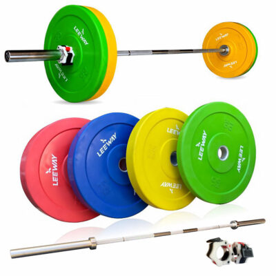 Rubber Bumper Plates with Olympic Barbell