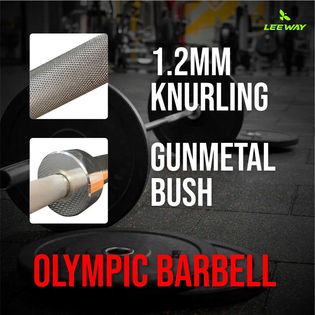 Gym barbell Knurling and Bush - Leeway Fitness