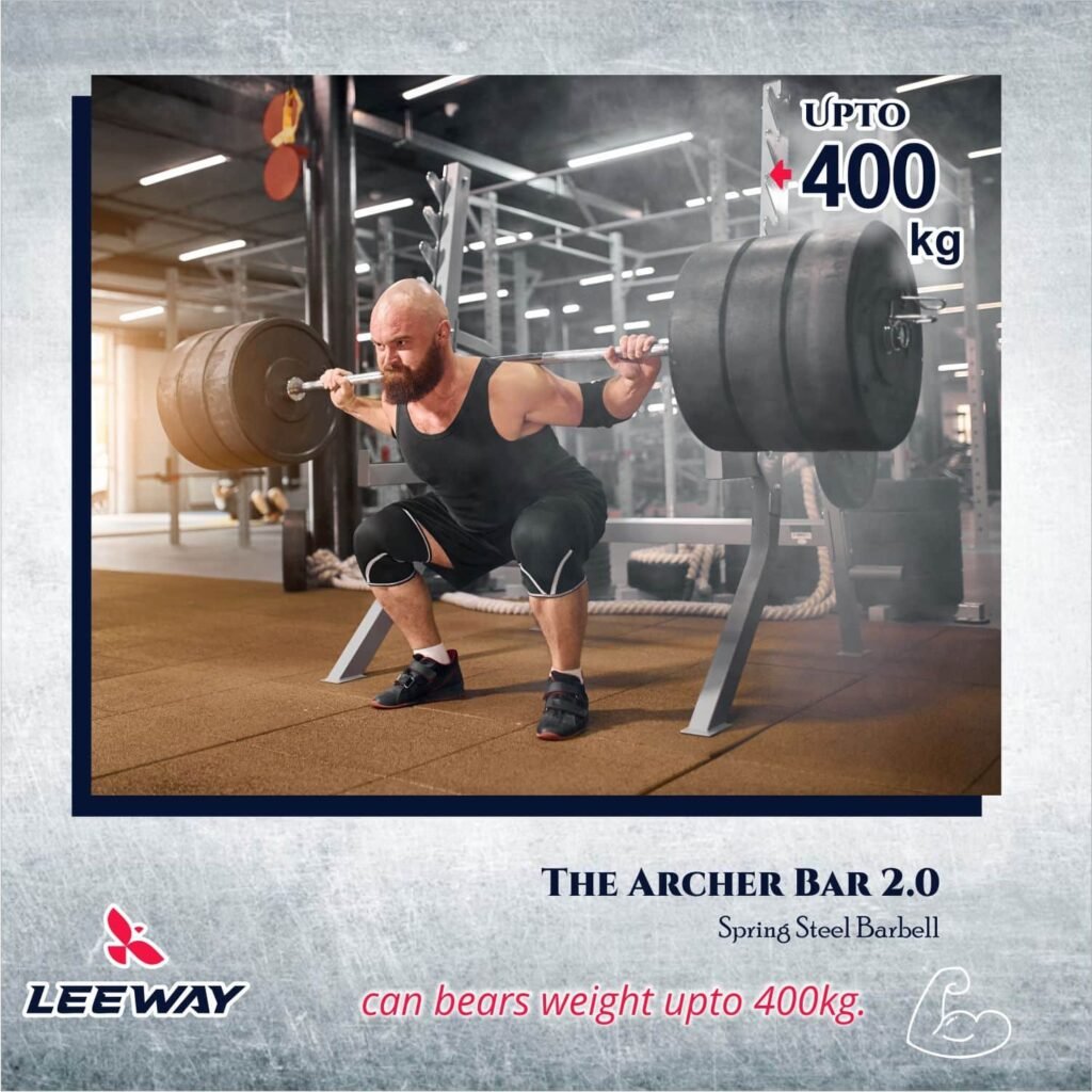 Powerlifting Bar weight Load Capacity 400 kg - Leeway Fitness