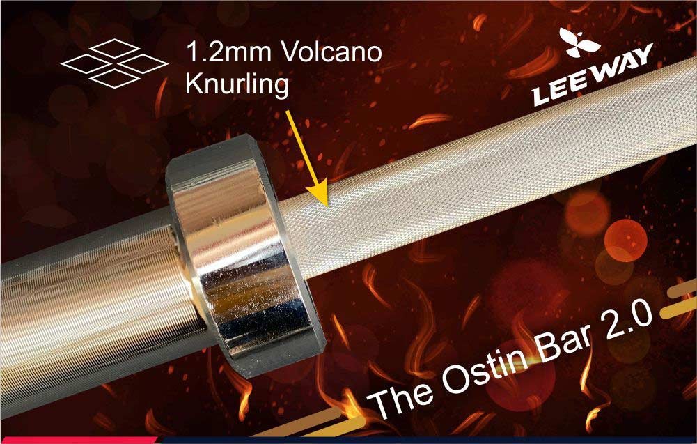 Knurling Details - The Ostin Bar 2.0 Chrome - Leeway Fitness