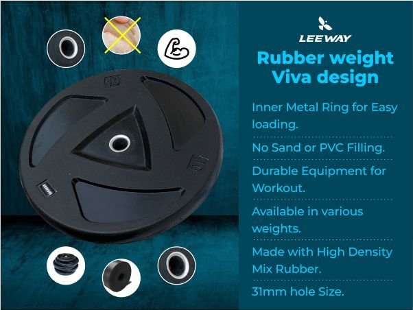 Rubber weight plate - Leeway Fitness