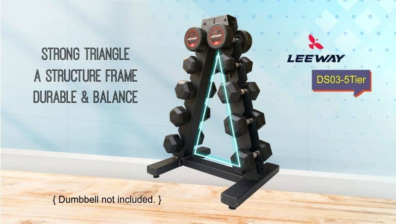 A structure dumbbell stand Ergonomics Design Dumbbell Stand - Leeway Fitness