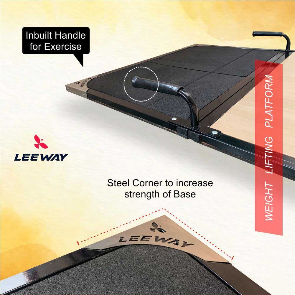 Additional Handle and Steel Corner to increase Strength Olympic Deadlift Platform - Leeway Fitness