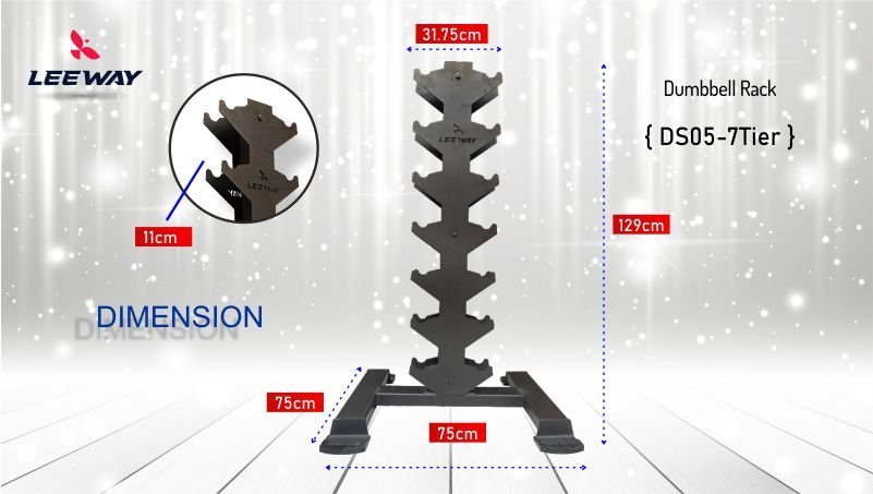 Dumbbell Rack DS05-7Tier - Leeway Fitness