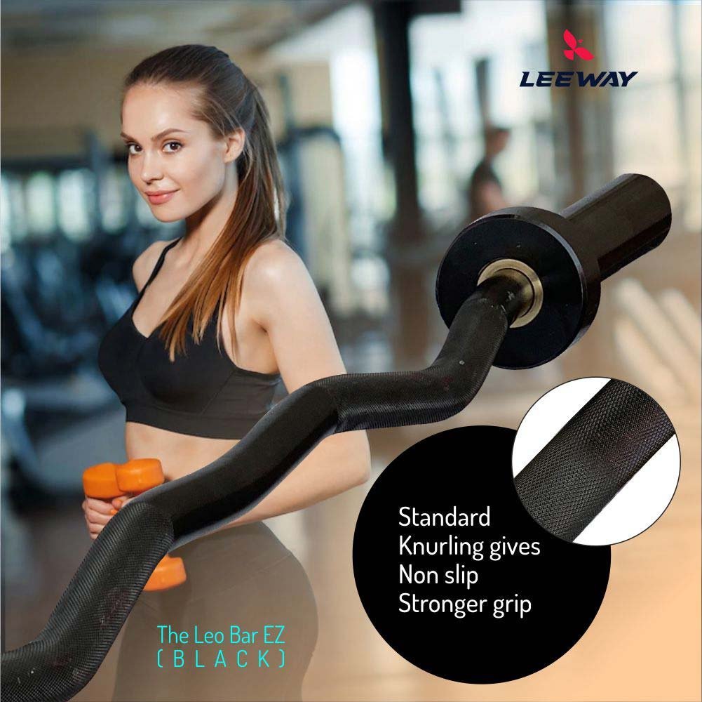 Standard Knurling - The Leo Bar EZ Black - Barbell - Leeway Fitness