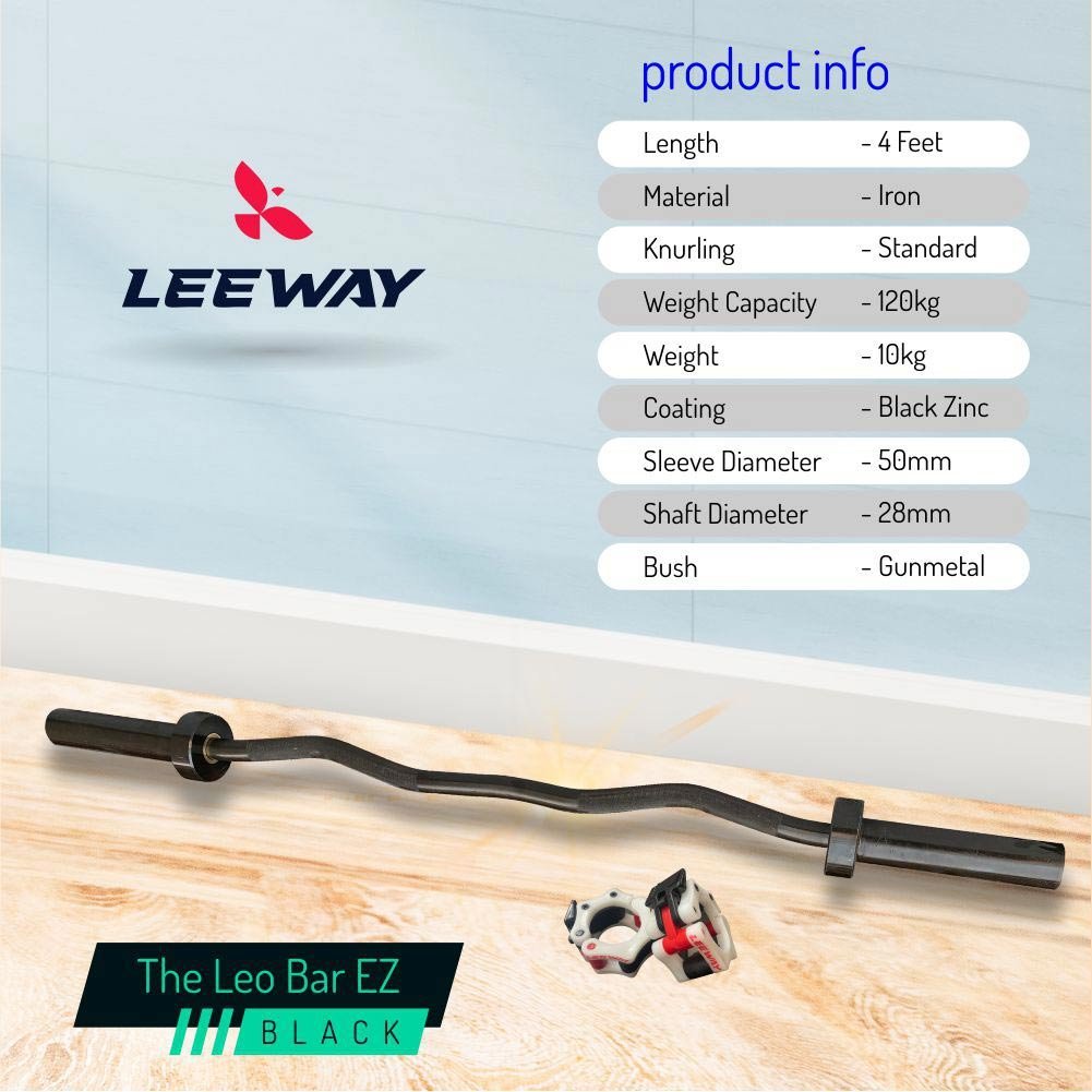 Product Information - The Leo Bar EZ Black - Barbell - Leeway Fitness